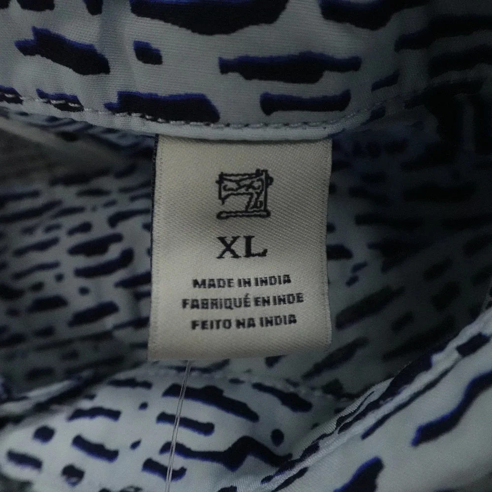 Scotch & Soda Shirt Mens XL White Blue Slim Fit Abstract Print Button Down